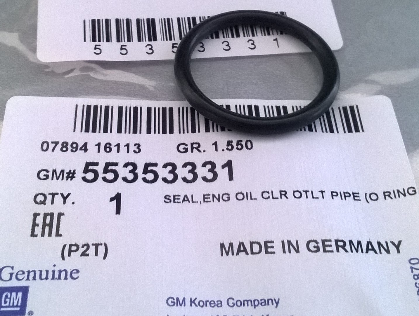 O ring conducta racire ulei original GM